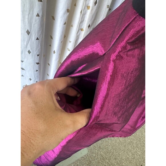 X By Xscape Mesh Inset Fit & Flare Pleated Iridescent Skirt Cocktail Dress 8 - Picture 5 of 8